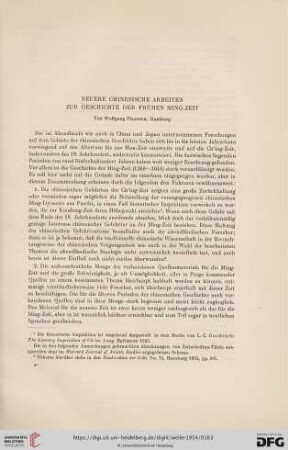 Franke, Wolfgang, Neuere chinesische Arbeiten zur Geschichte der frühen Ming-Zeit …