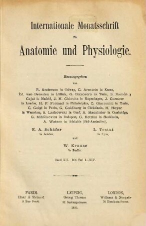 Internationale Monatsschrift für Anatomie und Physiologie. 12. 1895