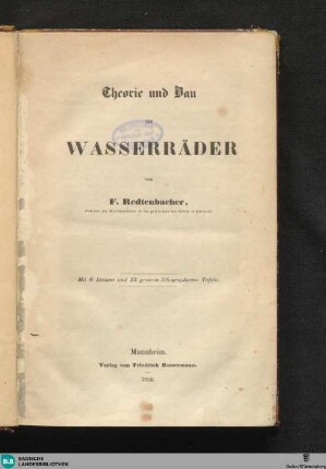 Text: Theorie und Bau der Wasserräder