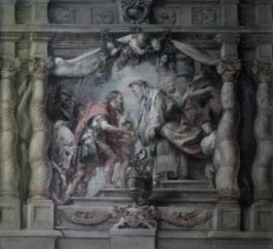 Abraham bringt Melchisedek den Zehnten