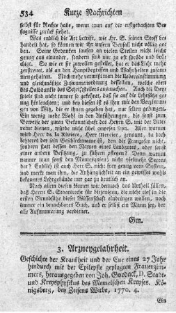 3. Arzneygelahrheit.