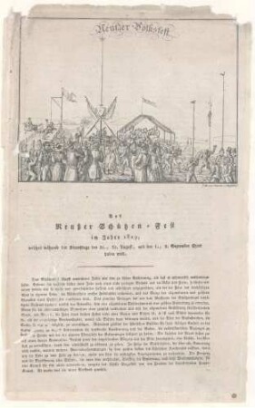 Festplakat Neusser Schützenfest von 1829