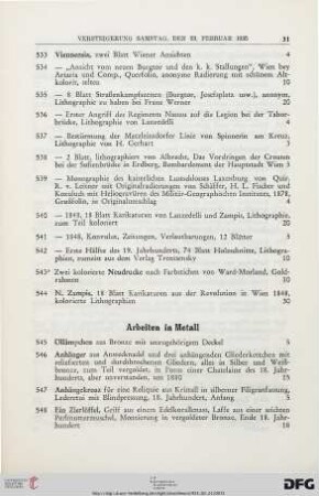 Arbeiten in Metall (Nr. 545-609)
