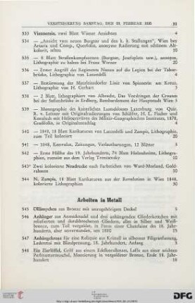 Arbeiten in Metall (Nr. 545-609)
