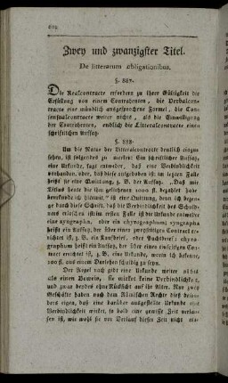 Zwey und zwanzigster Titel. De litterarum obligationibus.