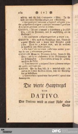 Die vierte Hauptregel vom Dativo.