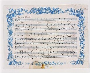 An ein Veilchen. Sololied mit Klavierbegleitung auf Worte von Ludwig Hölty (op. 49,2). Autographe Reinschrift auf Ornamentpapier; 21,5 x 29 cm