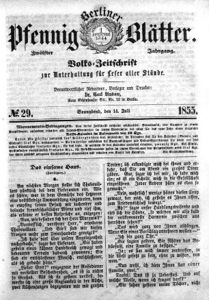 No. 29, Sonnabend, den 14. Juli