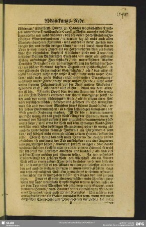 Abdankung [zweiter Teil] : Abdanckung [zweiter Teil]