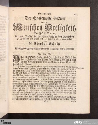 Der Gnadenwille Gottes von der Menschen Seeligkeit [...].