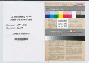 Entnazifizierung Heinrich Jansen, geb. 15.04.1907 (Staedt.Arbeiter)