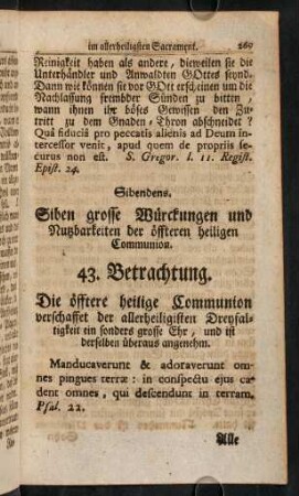 269-310, Sibendens. Siben grosse Wuerckungen und Nutzbarkeiten der oeffteren heiligen Communion.