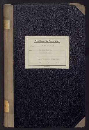 Gräfrath: Schuldeputation 1908-1921