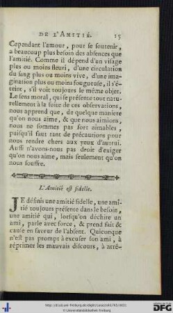 L’Amitié est fidelle.