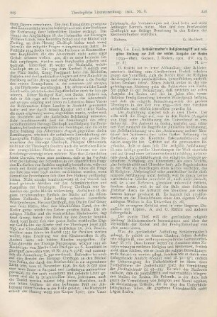 226-227 [Rezension] Fuchs, Emil, Schleiermacher‘s Religionsbegriff und religiöse Stellung zur Zeit der ersten Ausgabe der Reden (1799-1806)