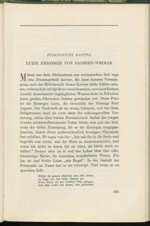 Fünfzehntes Kapitel. Luise Herzogin von Sachsen-Weimar