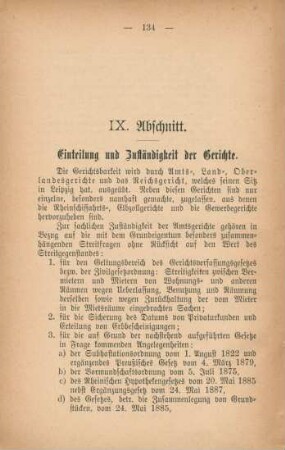 IX. Abschnitt. Einteilung und Zuständigkeit der Gerichte.