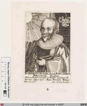 Bildnis Robert Fludd (lat. Robertus de Fluctibus)