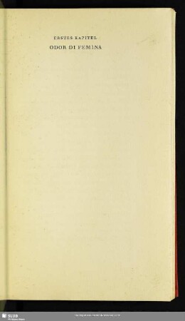 Erstes Kapitel. Odor Di Femina