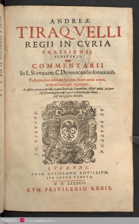 Commentarii in L. Si vnquam, C. De reuocandis donationib.