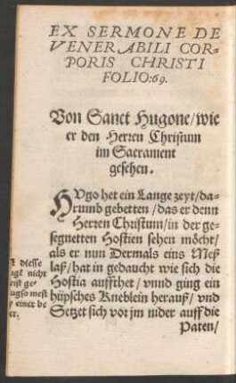 Von Sanct Hugone ...