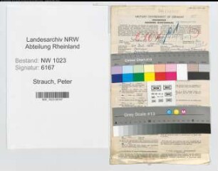 Entnazifizierung Peter Strauch , geb. 20.07.1911 (Finanzinspektor)