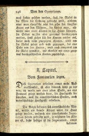 II. Capitel. Vom Fontanellen legen.