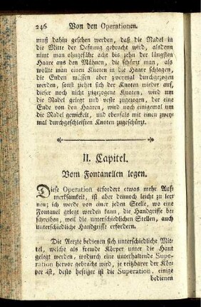 II. Capitel. Vom Fontanellen legen.
