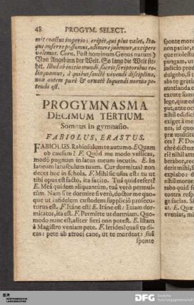 Progymnasma Decimum Tertium. Somnus in gymnasio.