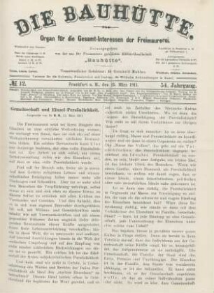 No. 12. Frankfurt a. M., den 25. März 1911. 54. Jahrgang.