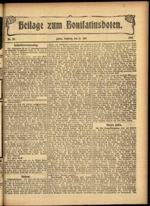 Zweite Ausgabe vom Sonntag, den 17. Juli 1910.