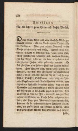 Anleitung für die Lehrer zum Gebrauch dieses Buchs.