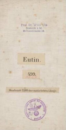 1829 (alte Nr.: 499) Eutin, Cover