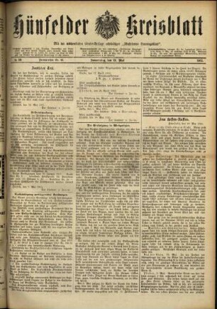 Ausgabe vom Donnerstag, den 13. Mai 1915.