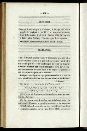 Problèmes.