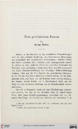 Zum griechischen Roman