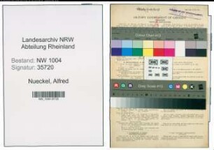Entnazifizierung Alfred Nueckel , geb. 01.09.1905 (Techniker)