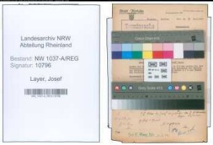 Entnazifizierung Josef Layer , geb. 19.03.1883 (Techn.Inspektor)