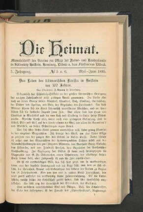 No. 5 u. 6. Mai-Juni 1895.