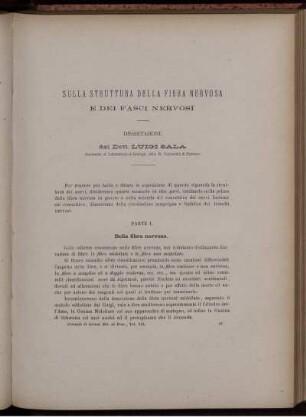 Sulla Struttura Della Fibra Nervosa E Dei Fasci Nervosi