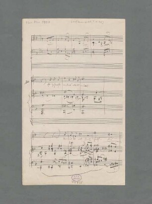 Von deutscher Seele, V (4), Coro, orch, org, op. 28, Sketches - BSB Mus.ms. 9990 : [without title]