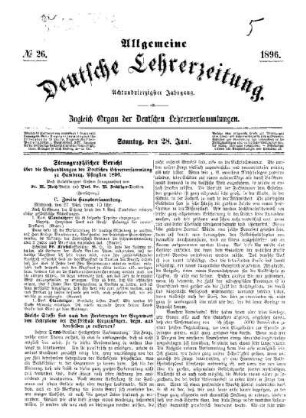 Stenographischer Bericht über die Verhandlungen der Deutschen Lehrerversammlung zu Hamburg, Pfingsten 1896