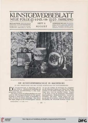 Die Kunstgewerbeschule in Magdeburg: zu den Abbildungen aus der letzten Ausstellung von Schülerarbeiten
