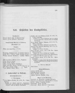 XII. Behörden des Landgebietes.