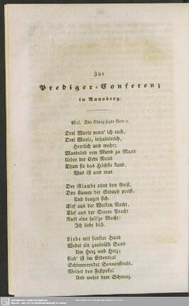 [III.] Zur Prediger-Conferenz in Annaberg