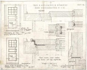 Fischer, Theodor; Nürnberg; Haus Adelsberger - Äußere Nebeneingangstüren (Ansichten, Schnitte)