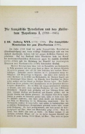 Die französische Revolution und das Kaisertum Napoleons I. (1789-1815)
