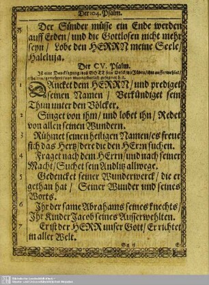 Der CV. Psalm