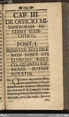 Cap. III. De Officio Ministrorum Ecclesiae Elenchtico