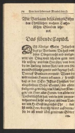 Wie Barlaam deß Königs Sohn ... Das sibende Capitel